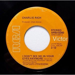 Charlie Rich Vinyl 45 I Don't See Me In Your Eyes Anymore / No Room To Dance VG+